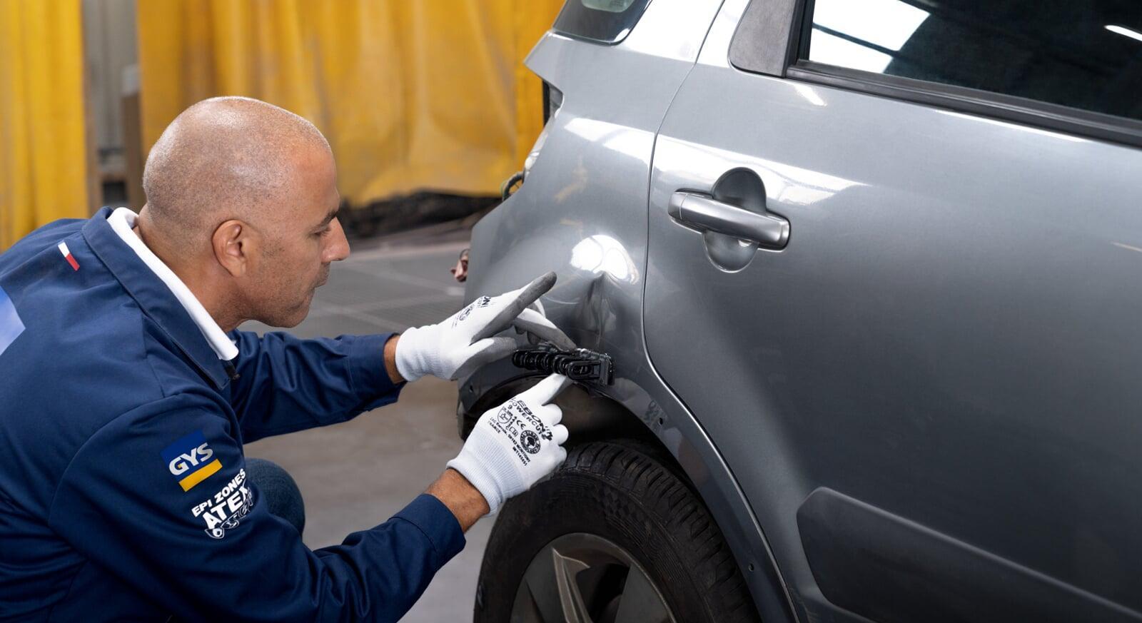 Glue pulling on exterior panel