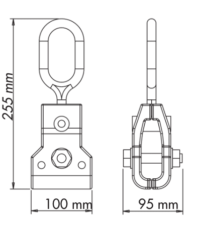 Universal Pull Clamp 131 Dimensional Drawing