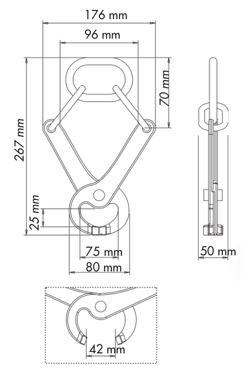Pull Plier 144 Dimensional Drawing
