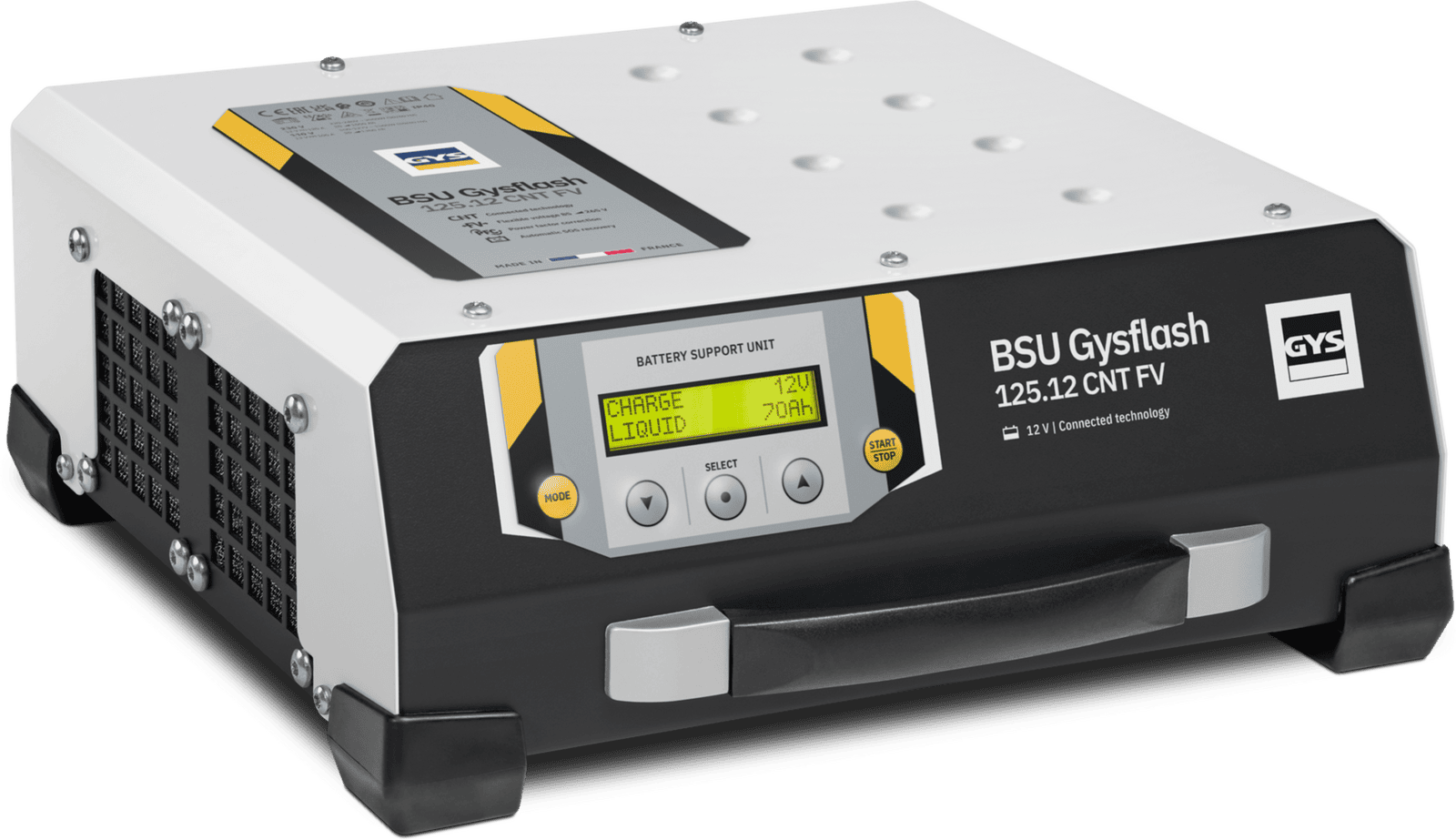 GYSFLASH 125.12 CNT FV battery support charger