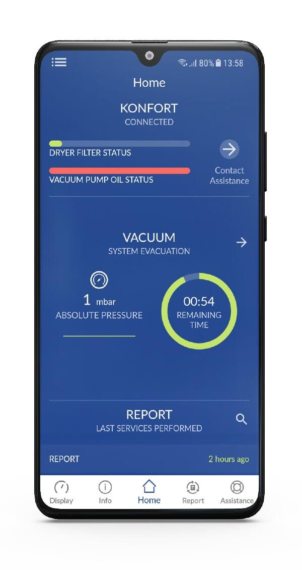 TEXA KONFORT app and operating software display