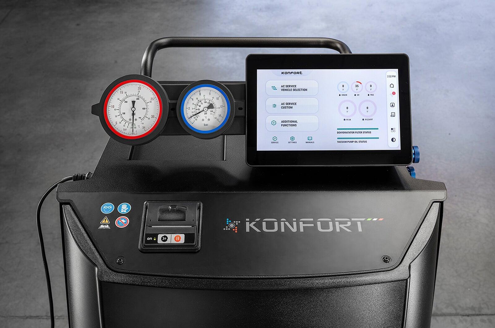 TEXA KONFORT touchscreen display and gauges