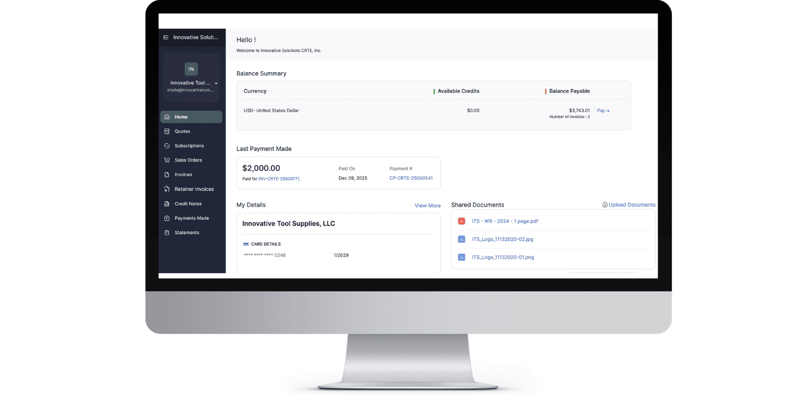 CRTE distributor portal